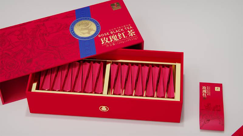 玫瑰红茶包装设计
